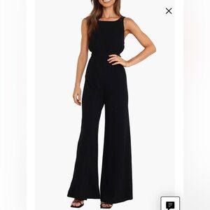 Petal & Pup Women’s Eddie Linen Blend Sleeveless Black Jumpsuit in size 12 NWT